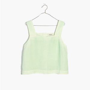Madewell Sunside Button-Back Top: Earth-Dyed Edition in Mint Botanical